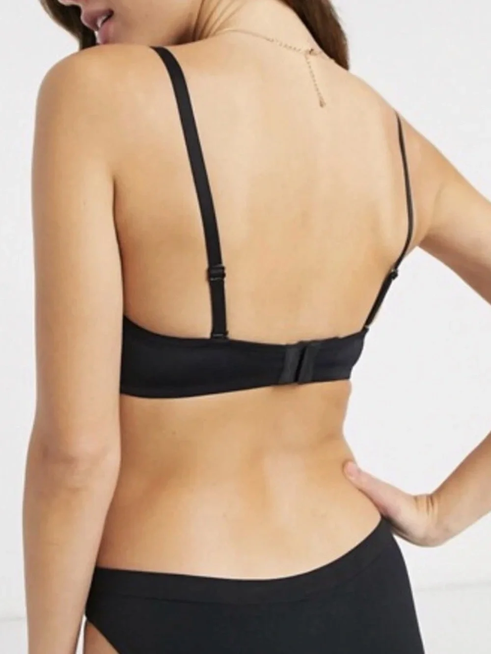 Dorina Patricia recycled micro strapless balcony bra in black Size 34D